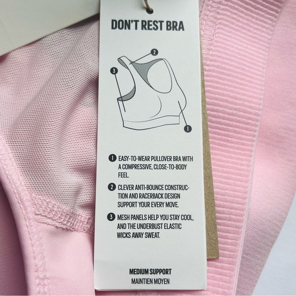 ADIDAS don’t rest alphaskin padded sports bra mesh racerback pastel pink size XS - Picture 10 of 16
